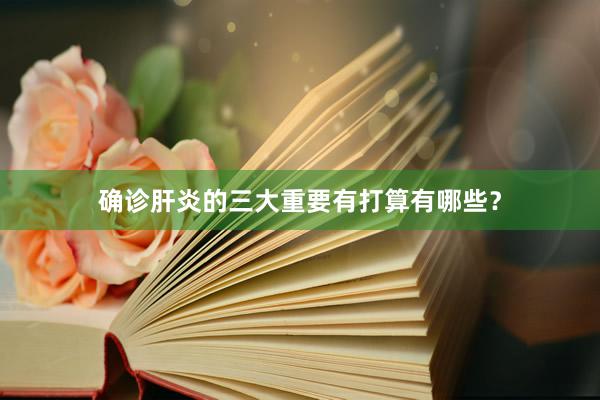 确诊肝炎的三大重要有打算有哪些？